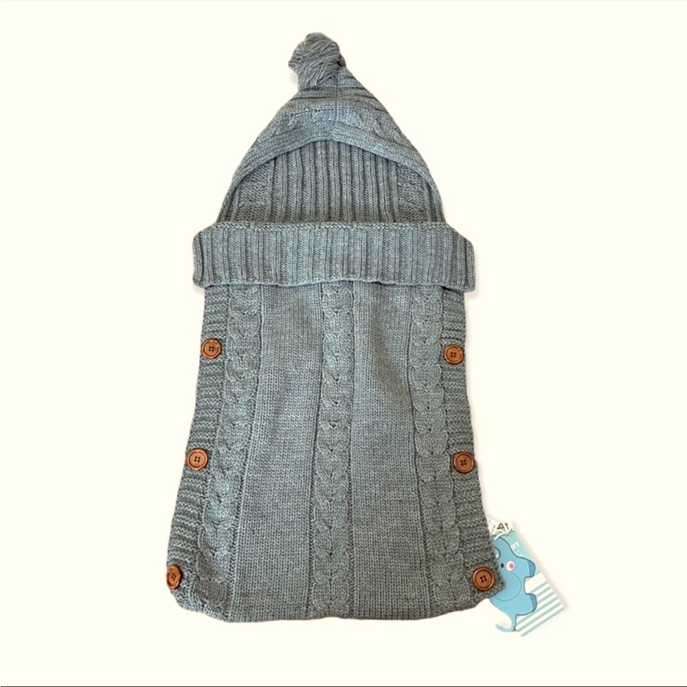 Grey Crocheted Baby Blanket Swaddle